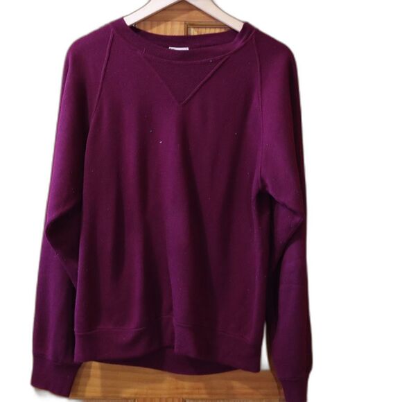Vintage General Burgundy Crewneck Pullover Sweater 70s Medium - Picture 1 of 12